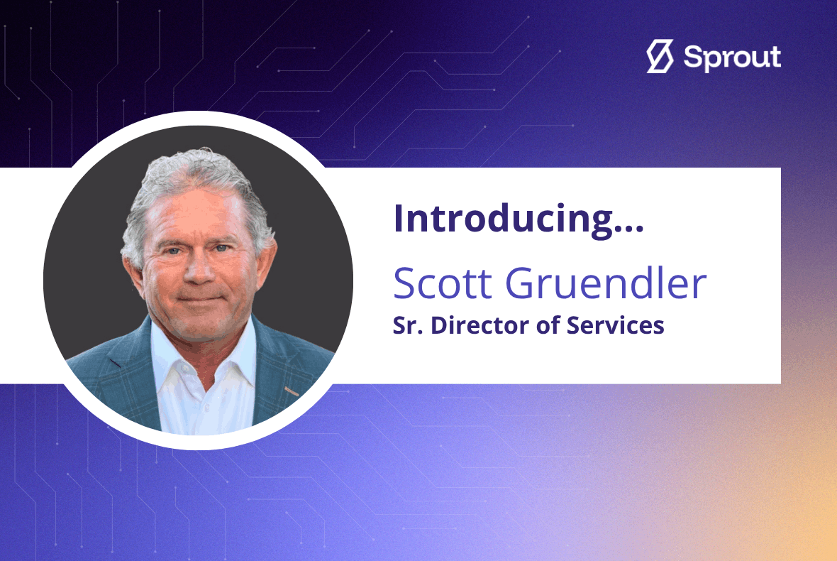 Scott Gruendler is announced as the new Senior Director of Services.