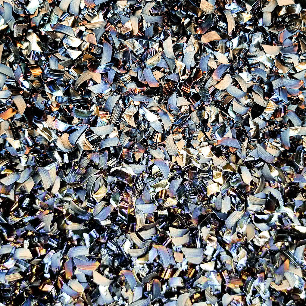 Close-up of shredded materials